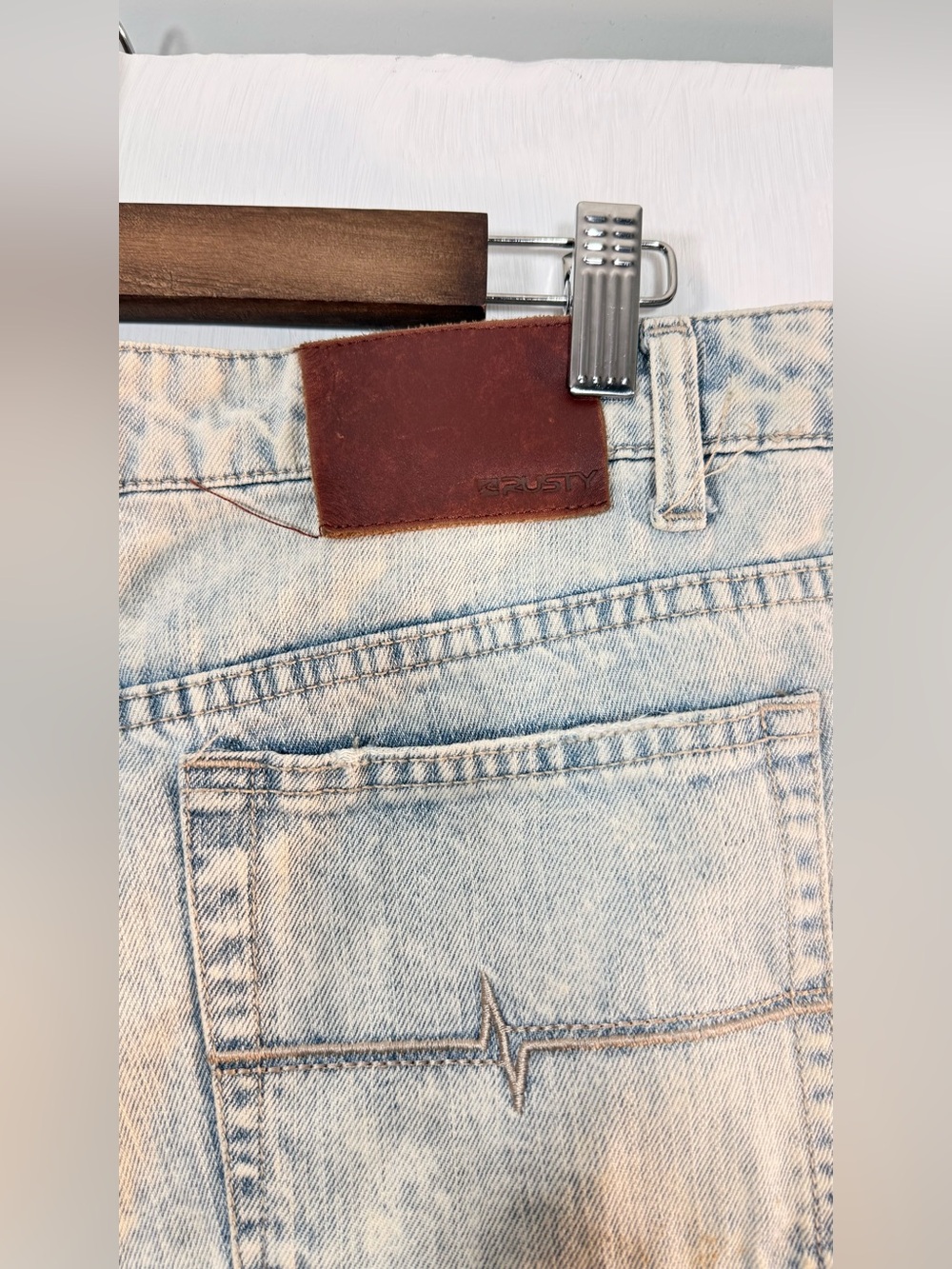 Rusty Distressed Light Blue Jean Shorts - Picture 6 of 16